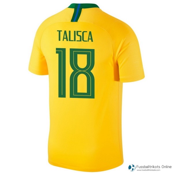 Brasilien Trikot Heim Talisca 2018 Gelb Fussballtrikots Günstig